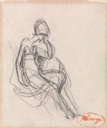 Sitzende Frau